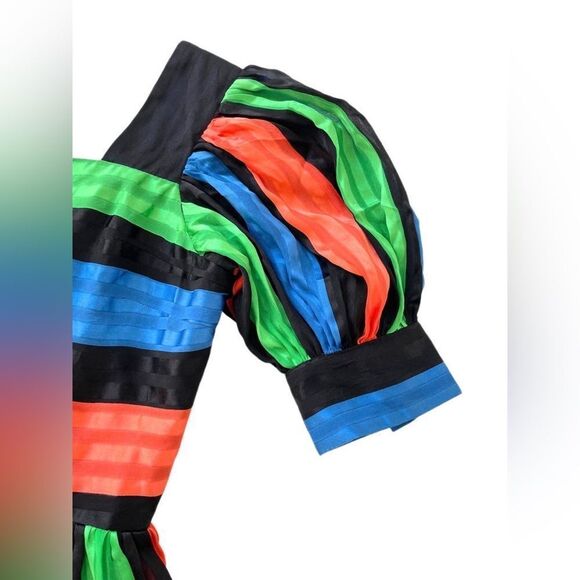 🎀 Betsey Johnson Striped Chiffon Dress Vintage - XS/Small 🎀 - Picture 4 of 7